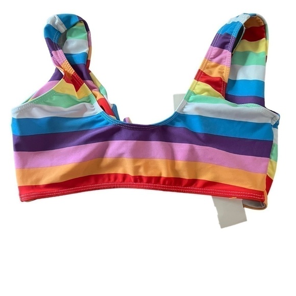 Beach Joy Rainbow Front Knot Bikini Top - Picture 4 of 11